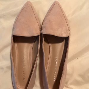 Blush color, pointed toe flats, never worn, size 8